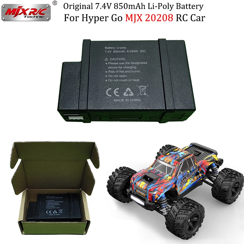 Original 7.4V 850mAh Li-Poly Battery For Hyper Go MJX 20208 1/20 4WD Brushless High Speed Off Road RC Car Replacement Spare Part