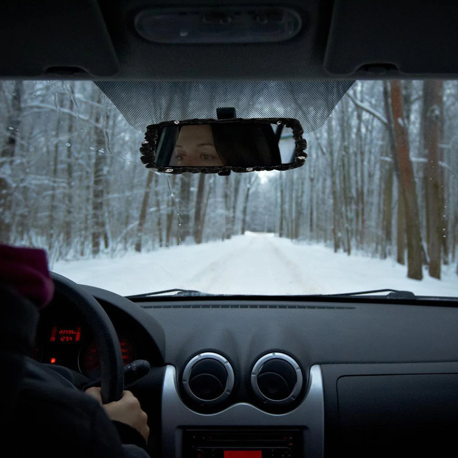 

Bling Rear View Mirror Cover Car Mirror Accessories Protective Edge Decor Vehicle Interior Enhancement Durability Installation