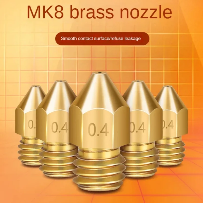 3D Printer Nozzle MK8 0.2/0.3/0.4/0.5/0.6/0.8/1mm Nozzle 3D Printer Brass Nozzles for CR-8/CR-10/Ender3 V2/ Ender 5/6