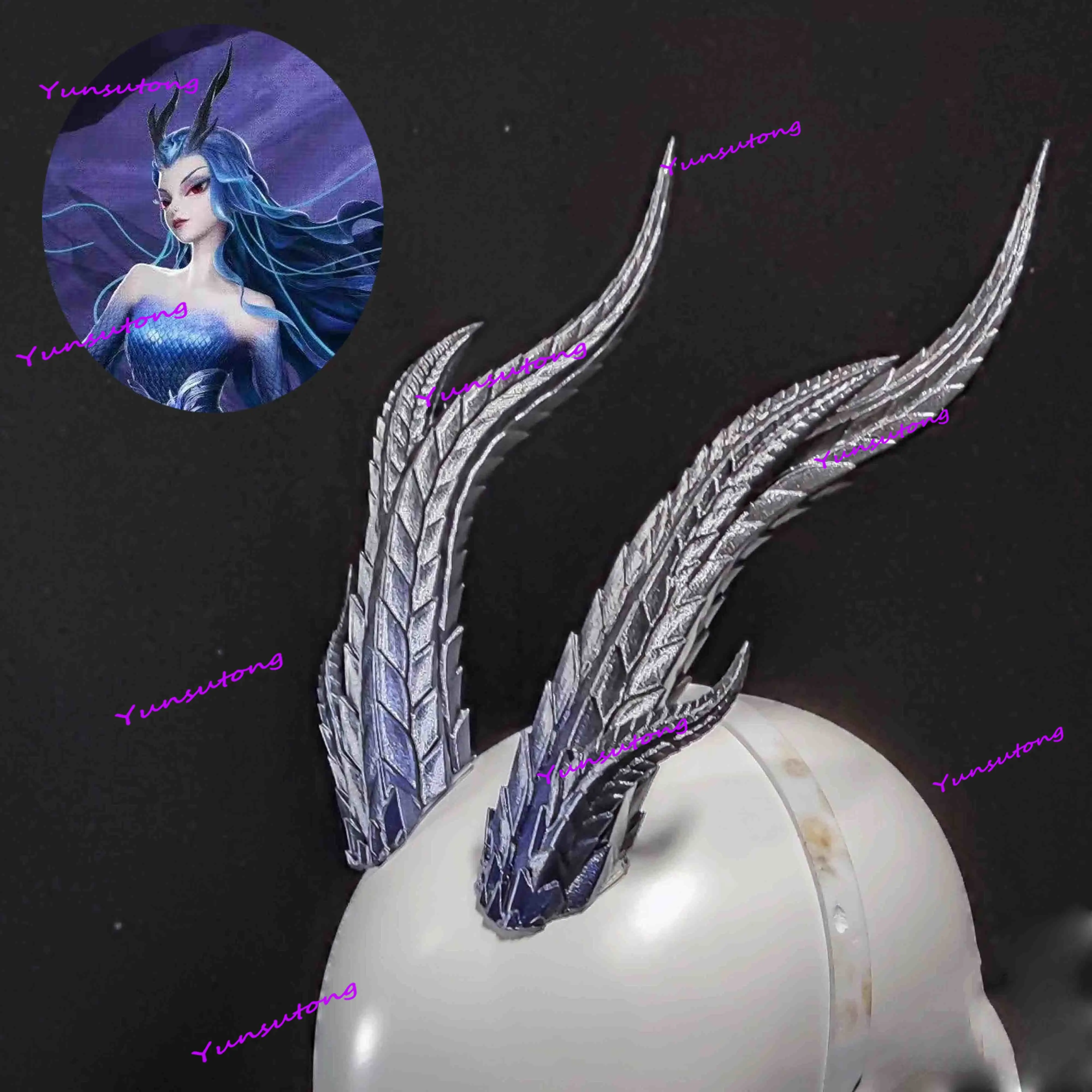 

Anime Nezha Ao Run Dragon Horn Headwear Props Cosplay Aobing AoGuang Halloween Party Costume Accessory Prop