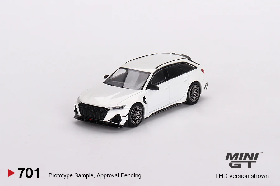 MINIGT 1:64 Audi ABT RS6-R Glacier White Metallic MGT00701-CH Car Alloy Toys Motor Vehicle Diecast Metal Model for Children