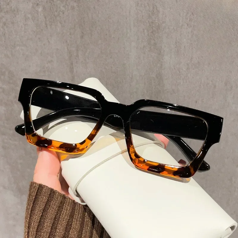 Gafas cuadradas grandes Anti luz azul para mujer, gafas de tendencia para computadora, gafas ópticas transparentes