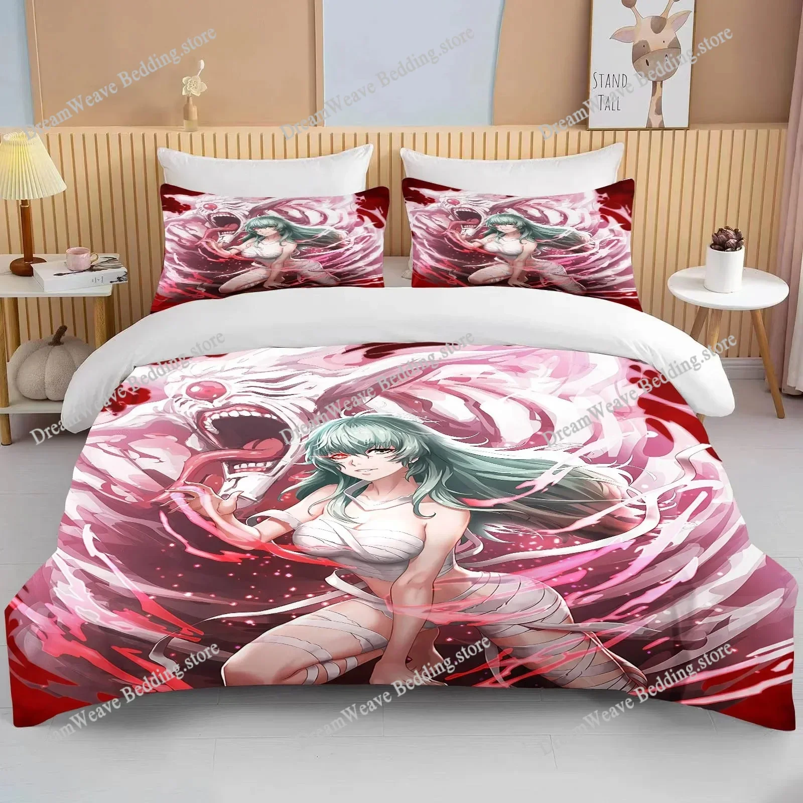 Tokyo Ghoul Kaneki Ken Cartoon Poster Sheets Quilt Covers Bedding Dormitory Sheets Bedding Set Soft Warm Bedding Set Luxury Gift