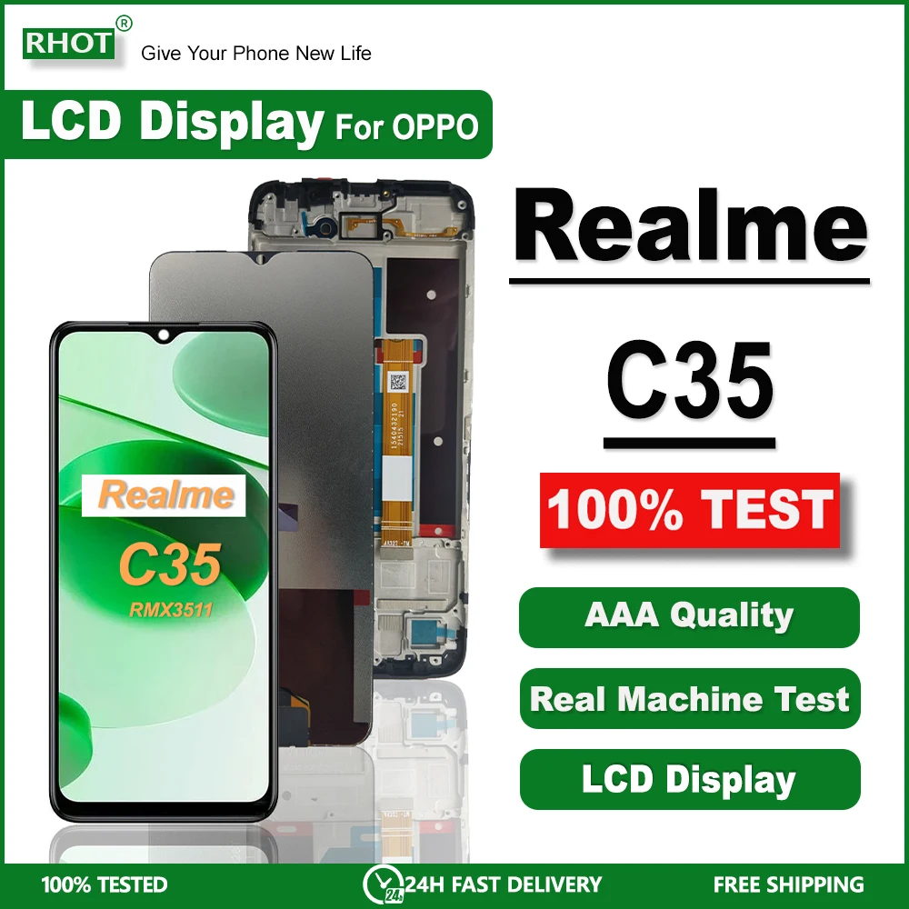 

6.6" For OPPO Realme C35 LCD Display Screen Touch Digitizer Assembly Replacement For Realme C35 LCD RMX3511 Display Repair Parts