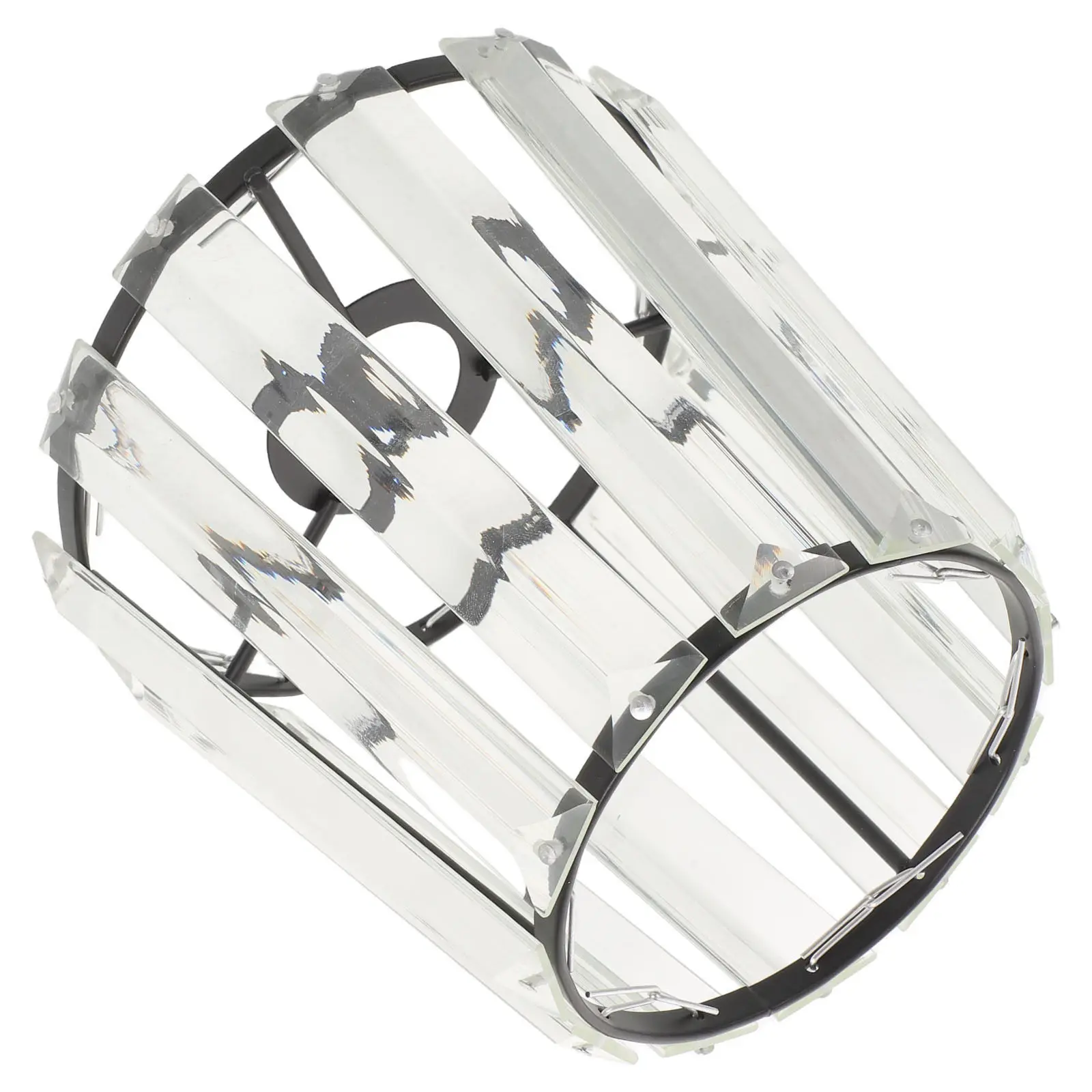 Crystal Glass Lamp Shade Replacement E14 Black Decorative Clip on Light Cover Bulb Guard Wall Sconce Living Room Bedroom Pendant