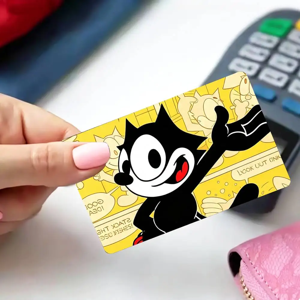 Vintage Animation Character F-Felix The Cat   4pcs 1Set Card Stickers Small Waterproof Chip 4PCS Card Sticker Anti-Scratch