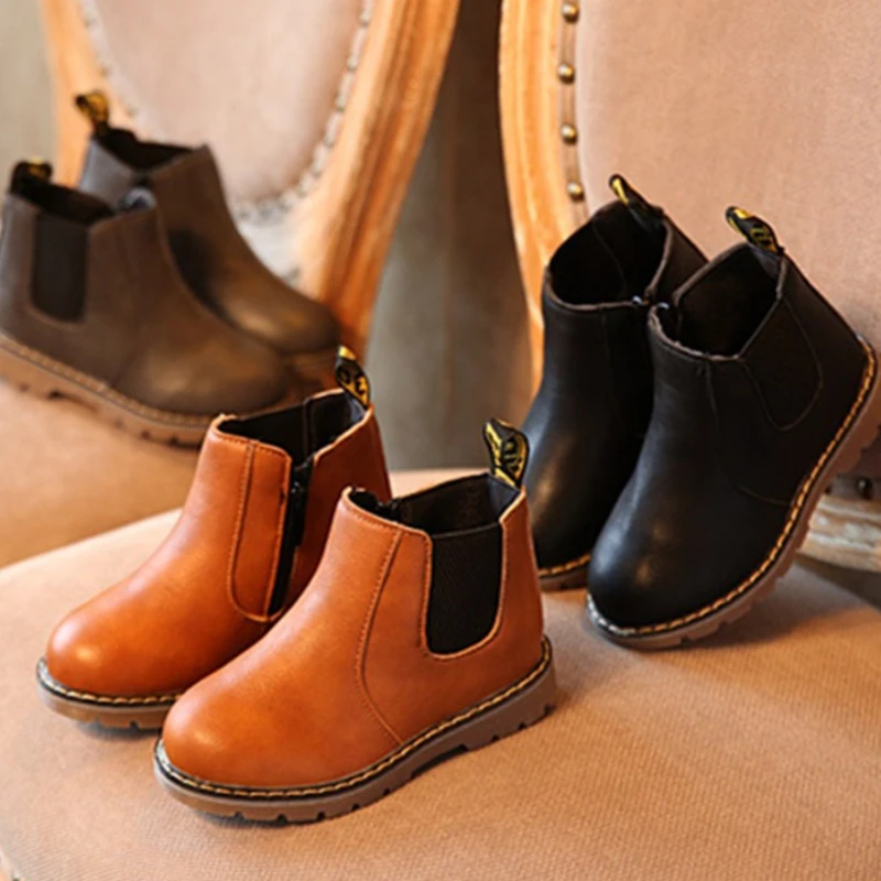

Child winter British style warm boot 2025new simple child flat bottomed single shoe casual girl fashiona boot child short boots