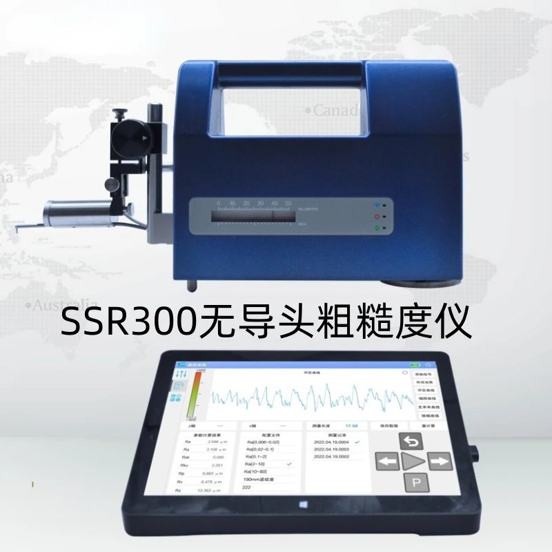 Ssr300 Roughness Waviness Meter No Guide Head Roughness Measuring Instrument Touch Screen Measurable Curved Surface