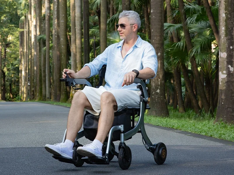 Electric Rollator Walker with Seat Lightweight Walking Assist Device