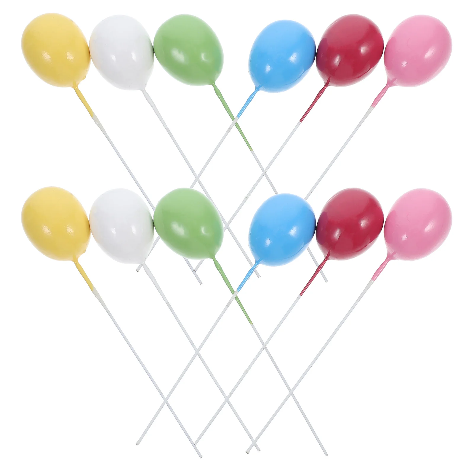 

12Pcs Party Cake Toppers Balloon Shape Foam Cupcake Picks Birthday Wedding Dessert Baking DIY Embellishment Cake Topper