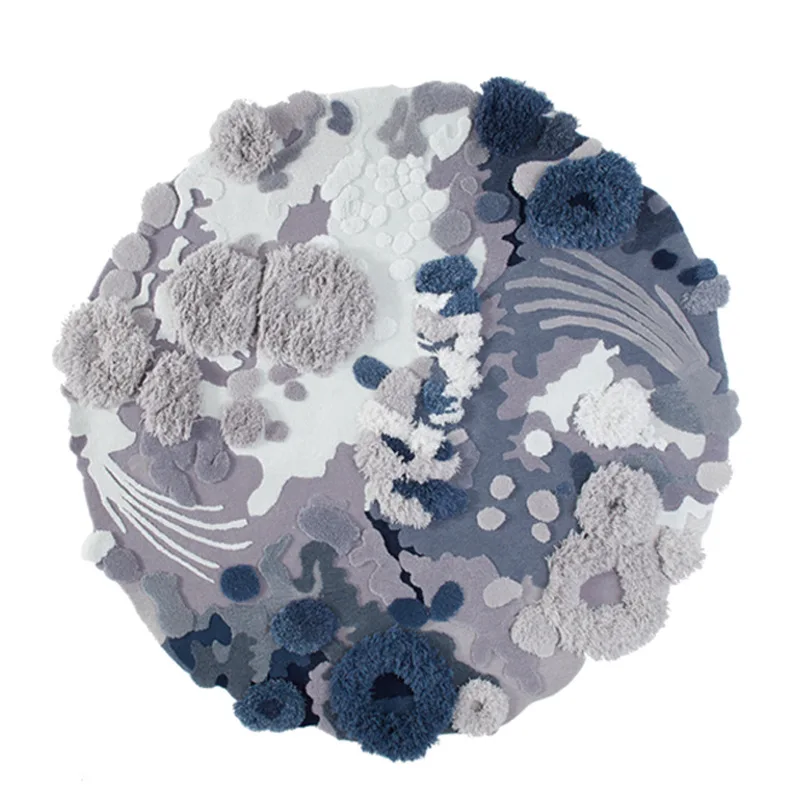 

New Zealand wool handmade carpet living room designer recommended home bedroom round plain art thickened floor mat