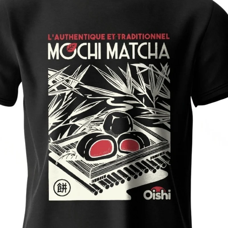 Camiseta con estampado de comida callejera japonesa artística 100% algodón, diseño dibujado a mano, ropa infor