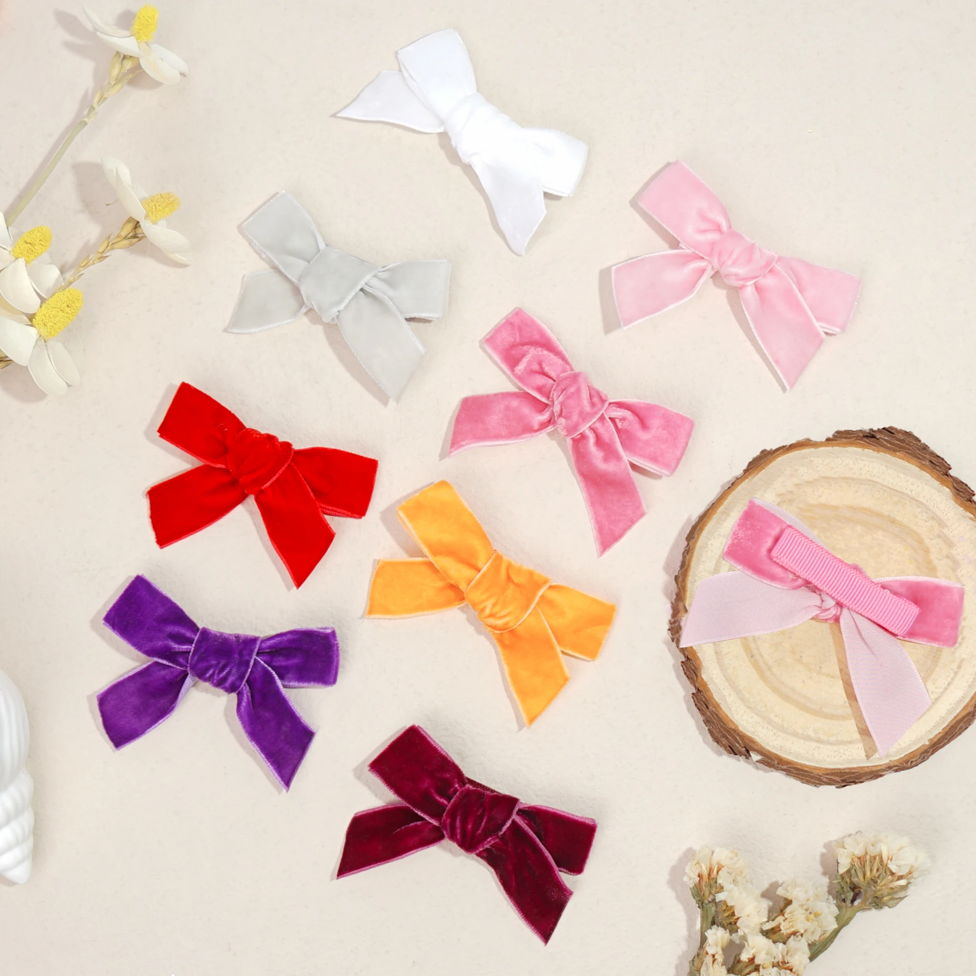 32Pcs Baby Girls Hair Bows Clips 3.15inch Velvet Hair Bow Alligator Hair Clips Fully Lined Hair Accessories for Toddlers Kids