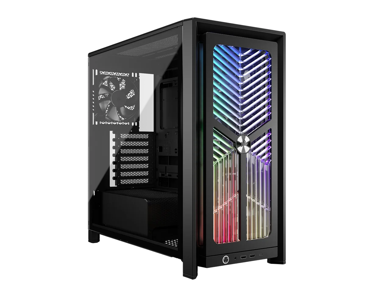 CORSAIR 4000X RS Mid-Tower PC Case, Black - Illuminated front panel RGB - 4x RS120 fans included - Supports dual 360mm radiators - ASUS BTF, MSI Project Zero - Black