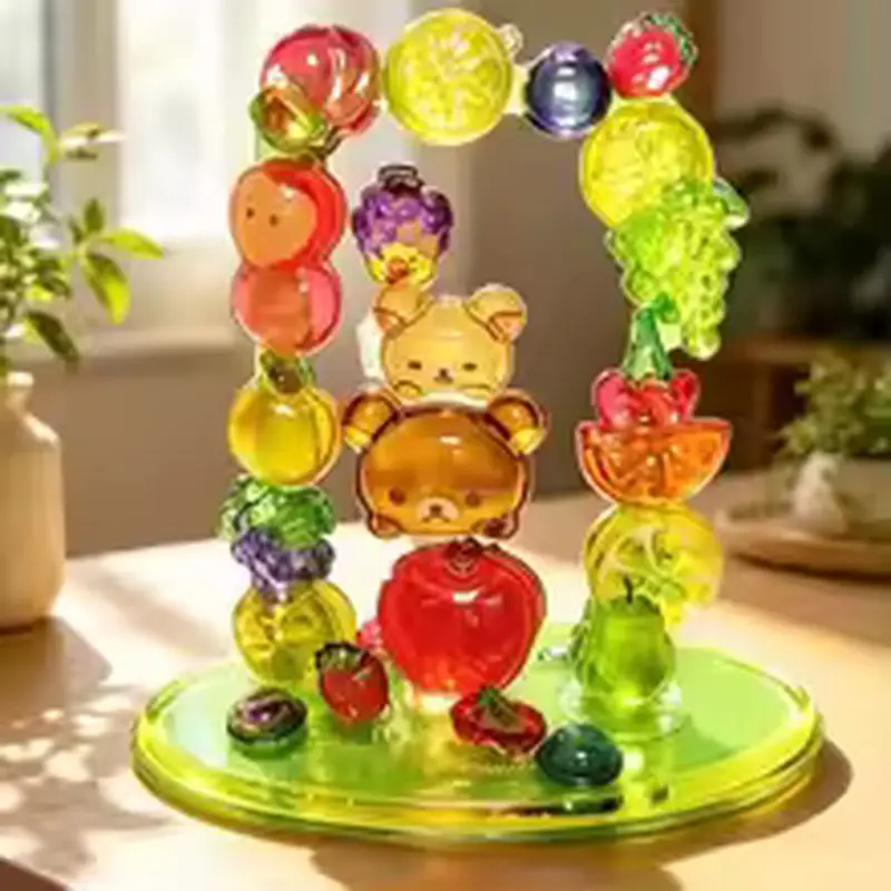 2026 Hot 3d Bear Embossed Stickers Stackable Cute Fruit Party Fairy Tale Scene Craft
