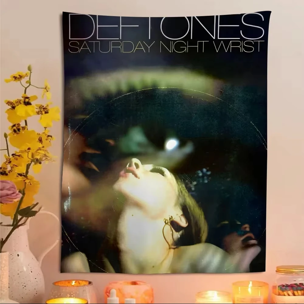 JIT Deftones-tapiz de muñeca de Saturday Night, decoración de pared temática de álbum de música, elegante, para el hogar, dormitorio, sala de música para ambiente de Rock Retro