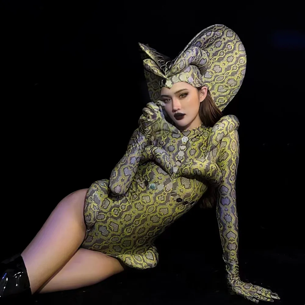 Snake Women Role Playing Performance Stage Wear Halloween Cosplay Costume Dance Team Party Show Rave Outfits Festival Clothing