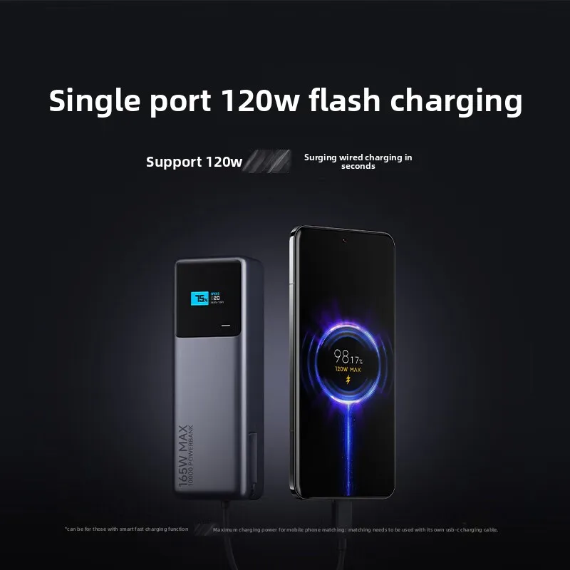 

165W 10000mAh Power Bank USB C Cable LED Display Portable Charger for Macbook IPhone 15 Xiaomi 14 Pro PowerBank PB1165MI