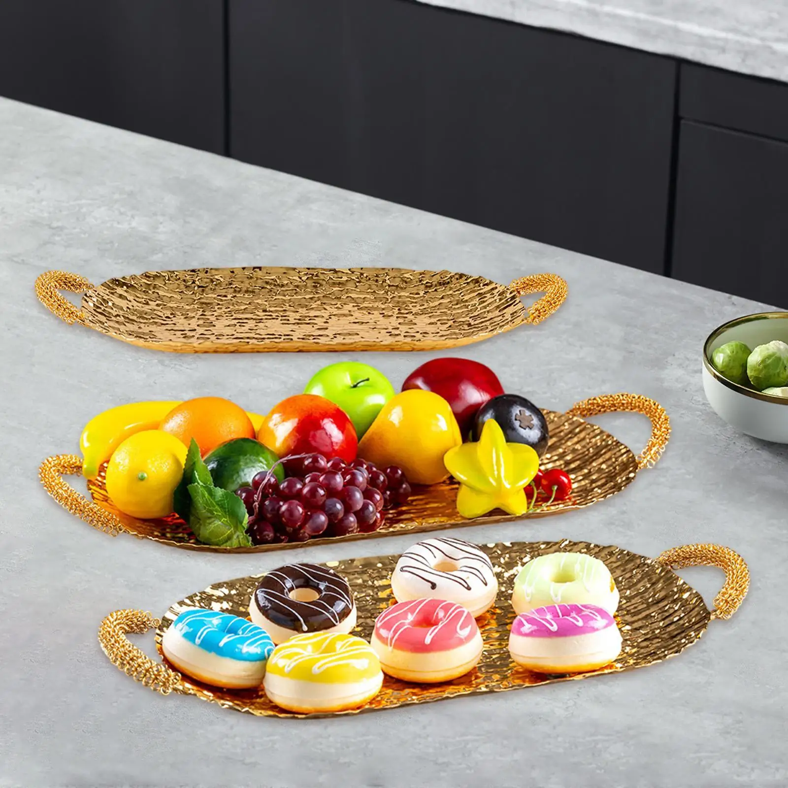 

3Pcs Serving Tray Food Tray Pastry Tray Candy Holder for Party Restaurant Table Centerpiece