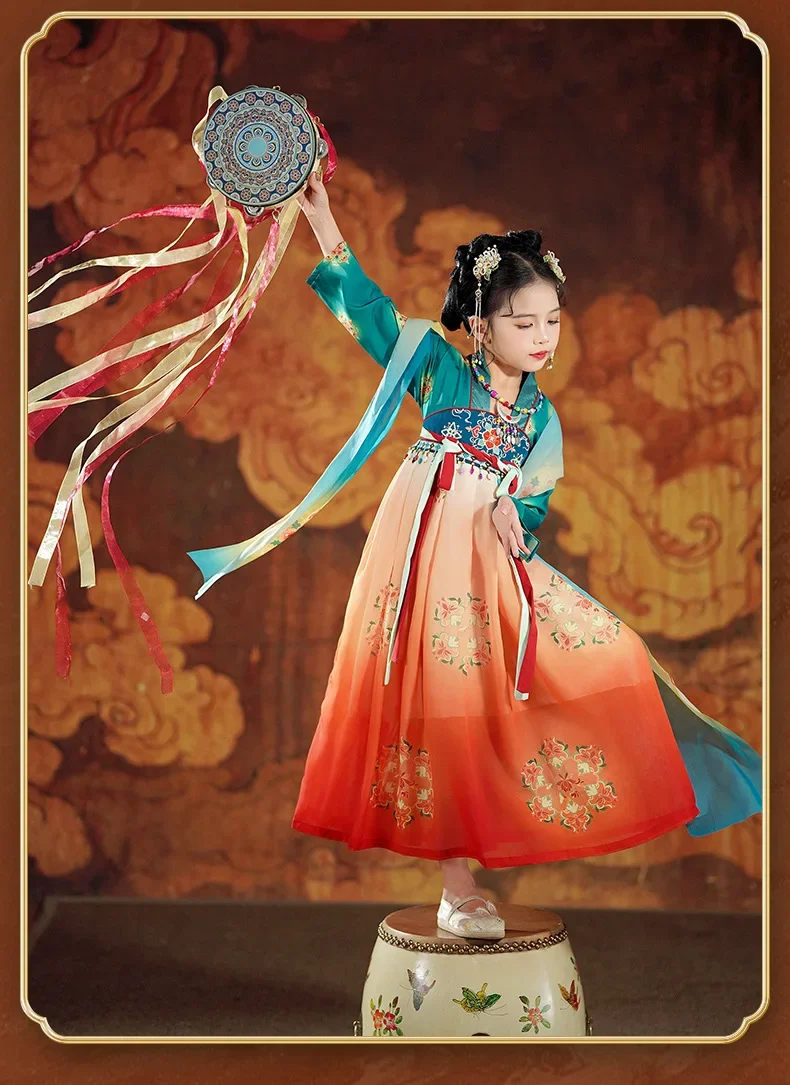 Summer Girl Hanfu Dress Kids Clothes Vestido Traditional Chinese Clothing Cosplay Children Costume Modern Fairy Dresses Girls