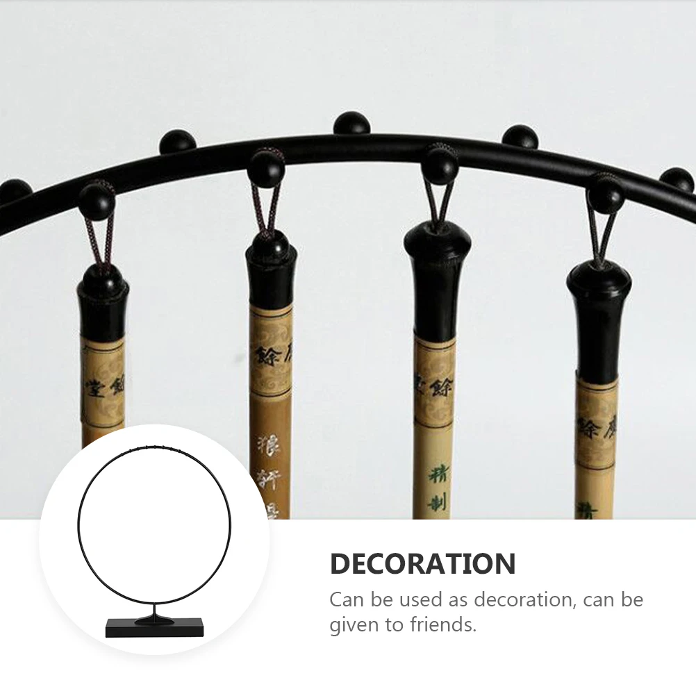 

Paintbrush Holder Round Pen Desk Penholder Storage Rack Iron Holders for Writing Brushes