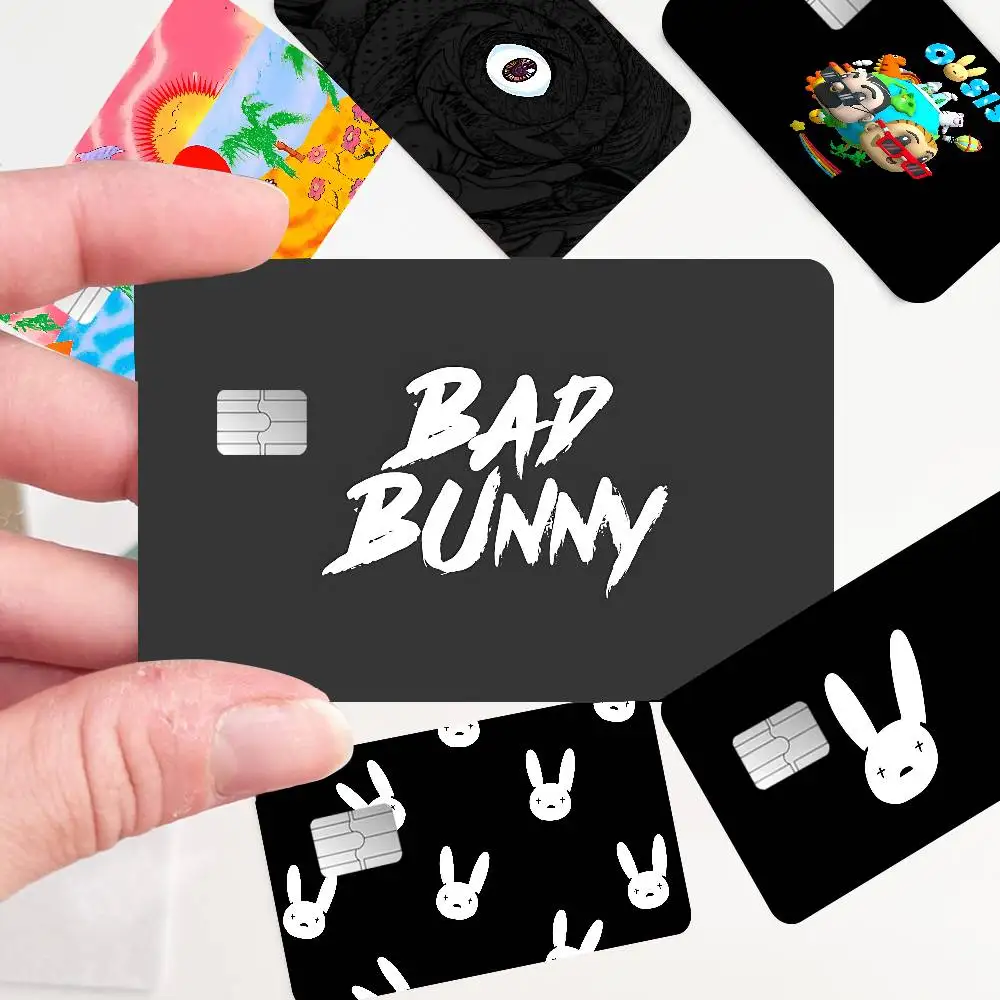Singer Bad Bunny Credit Card Skin Stickers No Adhesive Residue Water Proof For VISA Credit Card Subway Access Card