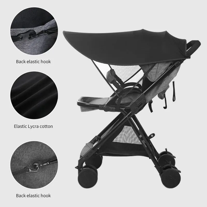 حماية خارجية من الشمس لعربات الأطفال ، مقاومة للبعوض وتركيب مظلة شمسية ، مظلة شاملة بسيطة 2 في 1 #4