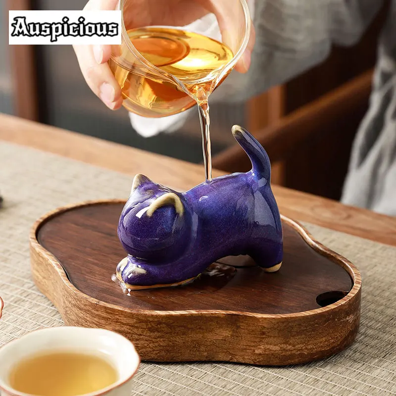 Creative Cute Cat Tea Pet Handmade Tea Spirit Tea Play Toys Tea Figurine Household Tea Statue Tea Ceremony White Tea Teaset Gift