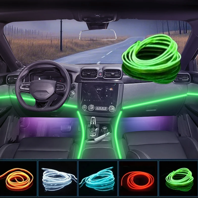 

Auto LED Ambient Lamp Cold Light Dashboard Console Decorative Strips 1-5M