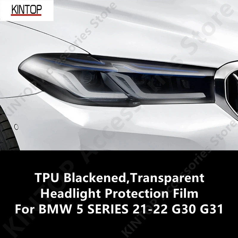 

For BMW 5 SERIES 21-22 G30 G31 TPU Blackened,Transparent Headlight Protective Film, Headlight Protection,Film Modification