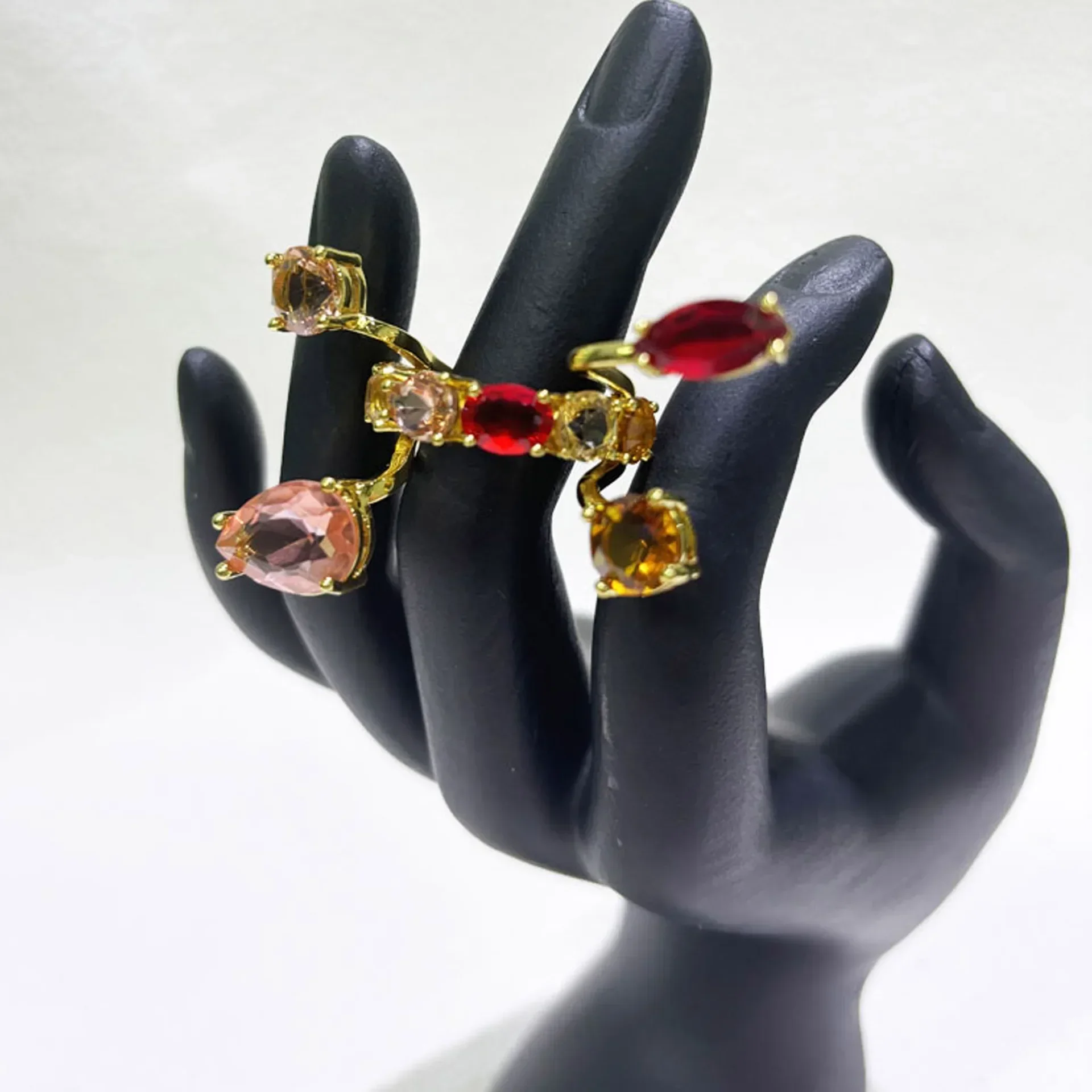 Agate Cut Crystal 2026 Fine Jewelry Set Luxury Geometric Necklace Earrings Bracelet Ring for Women Wedding Gift view 5