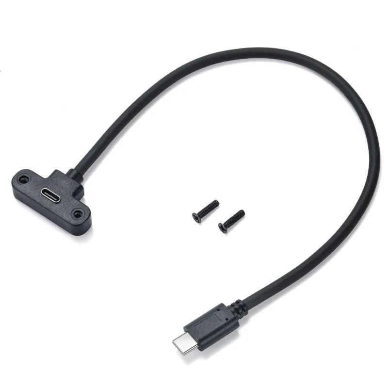 USB C 3.1 Male to Female Extension Cable with Panel Mount Option, 11.81inch Wire for Improve Connectivities