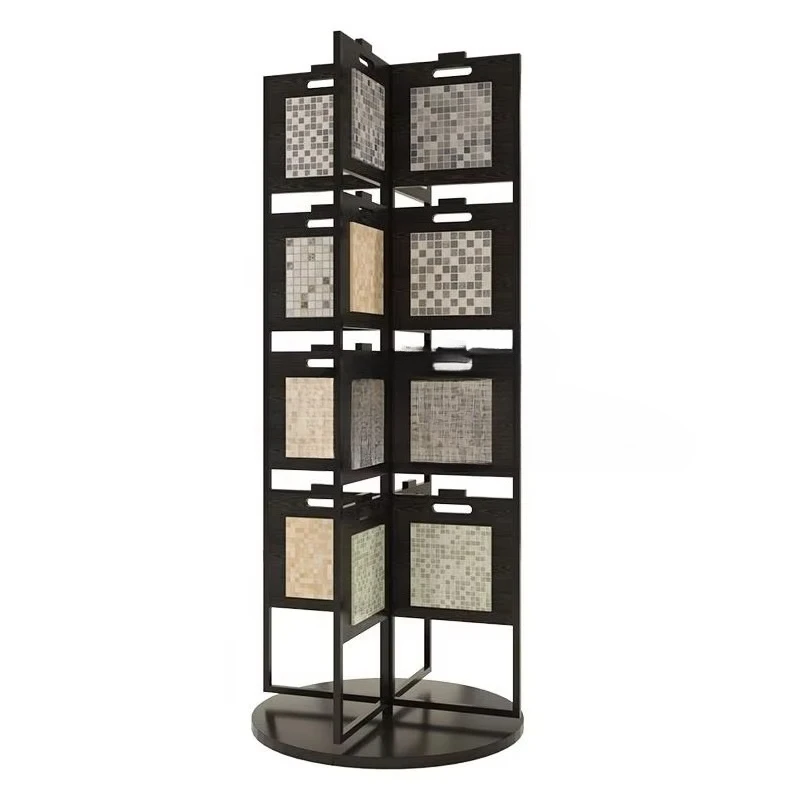 &c Customize Size Artificial Stone Quartz Marble Rotating Showroom Display Rack Mosaic Tile Display Stand