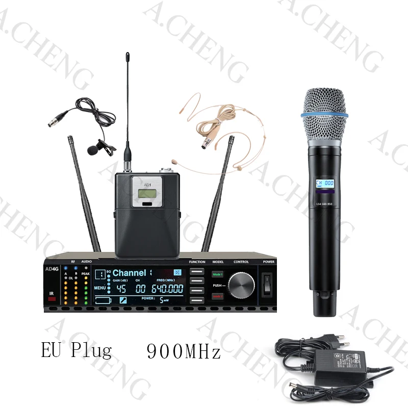 A.CHENG AD4G B87A Head-Mounted Lavalier Professional Wireless Microphone UHF Long-Distance Transmission Clear Sound Quality