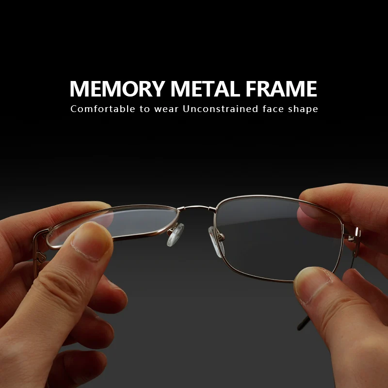 BLUEMOKY Ultralight Flexible Metal Prescription Glasses Men Reading Myopia Rectangle Computer Optical Eyeglasses