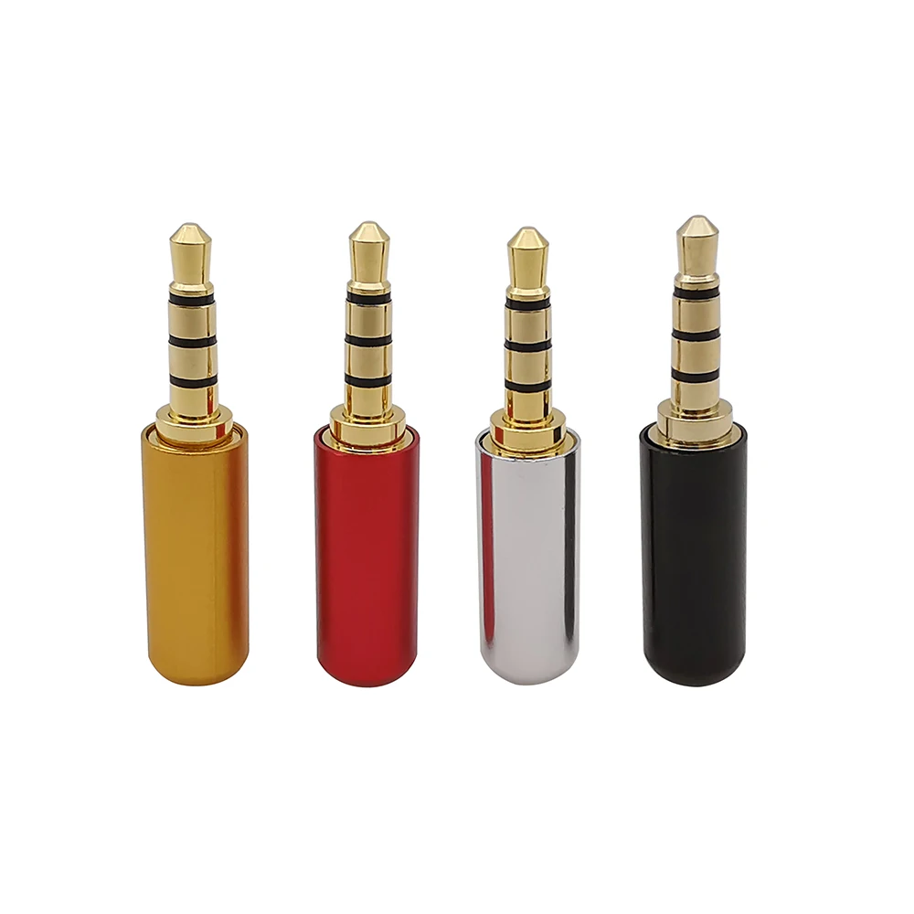 2/5/10Pcs 3.5mm 3/4 Poles Male Plug Stereo Audio Connector Gold-plated 3.5 mm Earphone Headphone Mini Jack Adapter for Repair