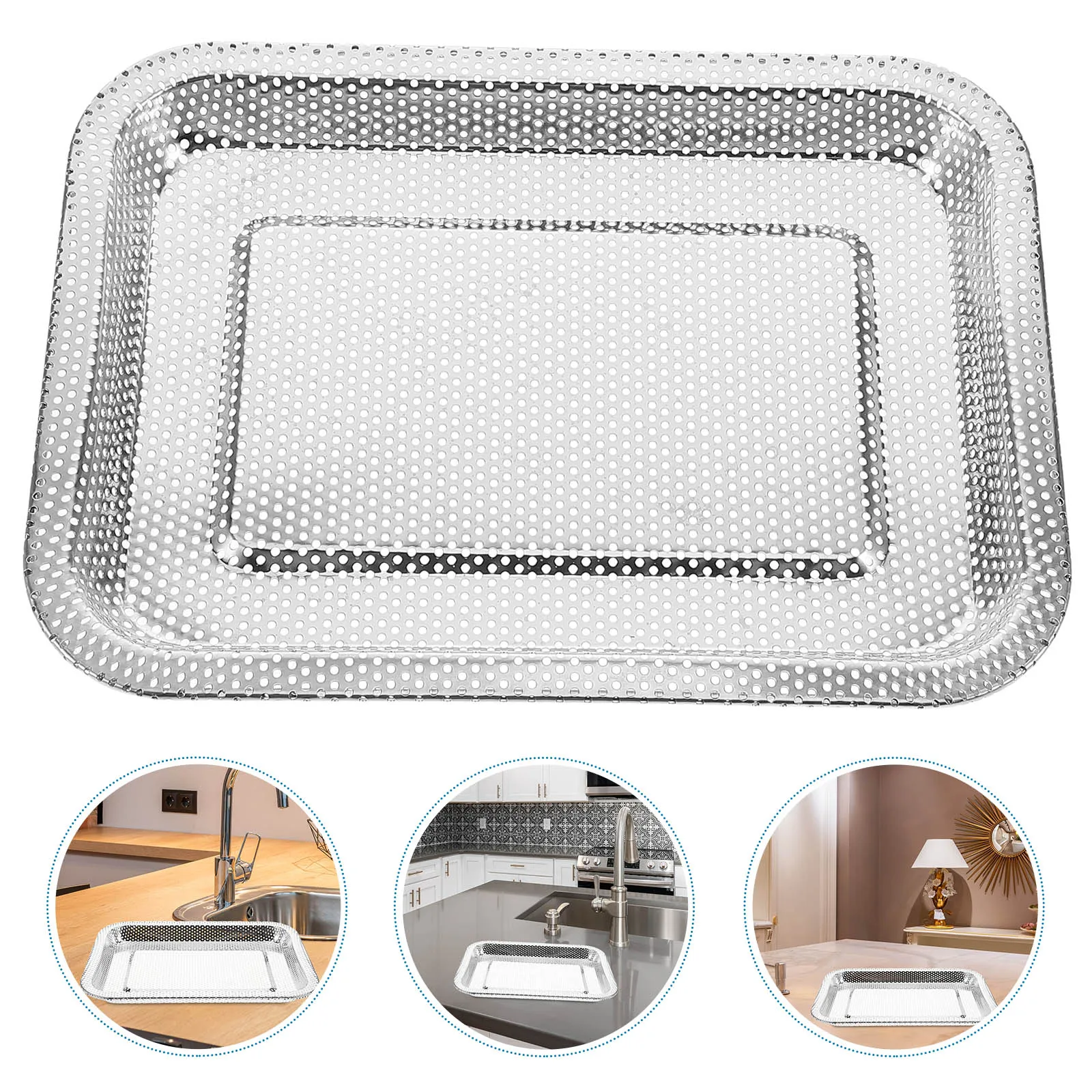 

Stainless Steel Tea Japanese Style Mesh Basket Kitchen Strainer Serving Fine Mesh Oil Separation Nonstick Dish Drying Rack