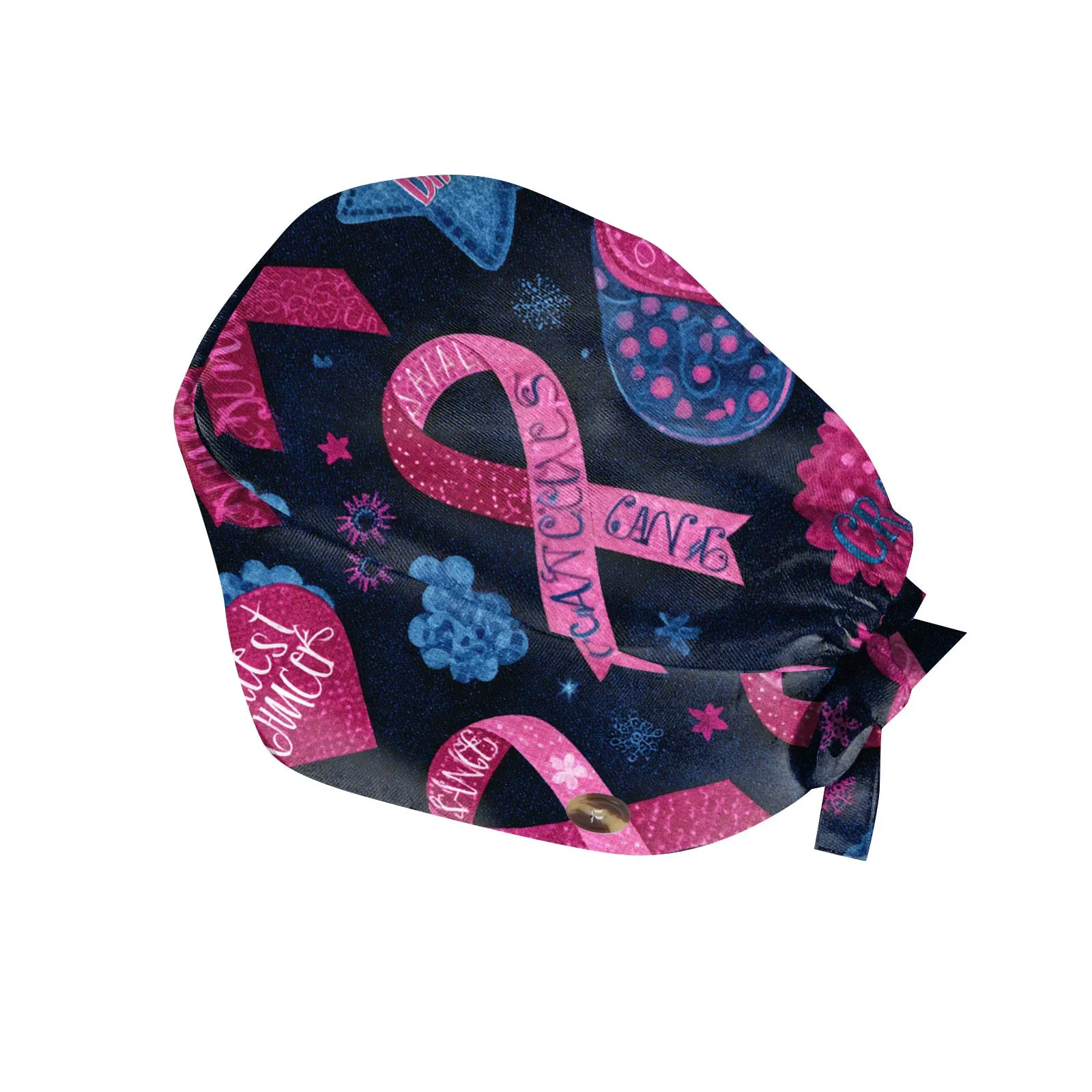 Gorros de cirujano para mujer, gorro de enfermería para el cuidado de la salud con estampado del día de la conciencia del cáncer de mama, gorros quirúrgicos médicos de Hospital Unisex