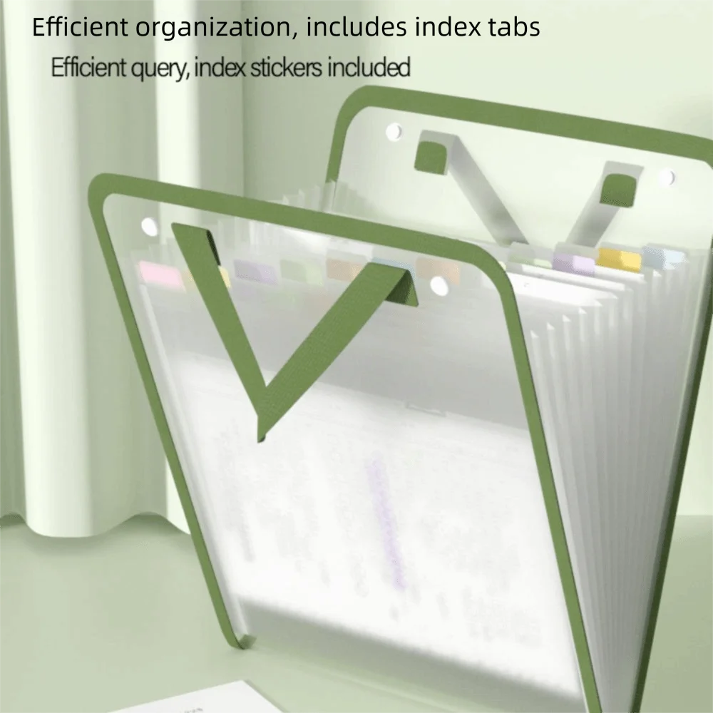 Portable 13-Layers Document Storage Bag Large Capacity Waterproof Hand-held Folder Transparent Document Pouch Office Use