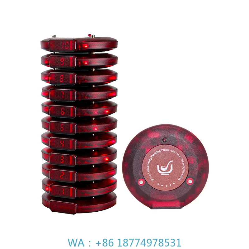 

Vibrating Queuing Waterproof Queue Pager System Restaurant Calling Wireless Paging Coaster Beeper Waiter Service