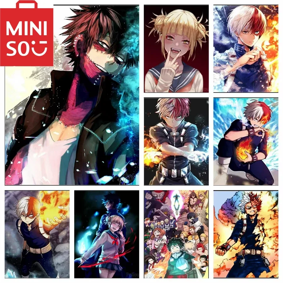 MINISO DIY pintura al óleo por número My Hero Academia Anime japonés decoración del hogar pared sala de estar decoración el mejor regalo sin marco u