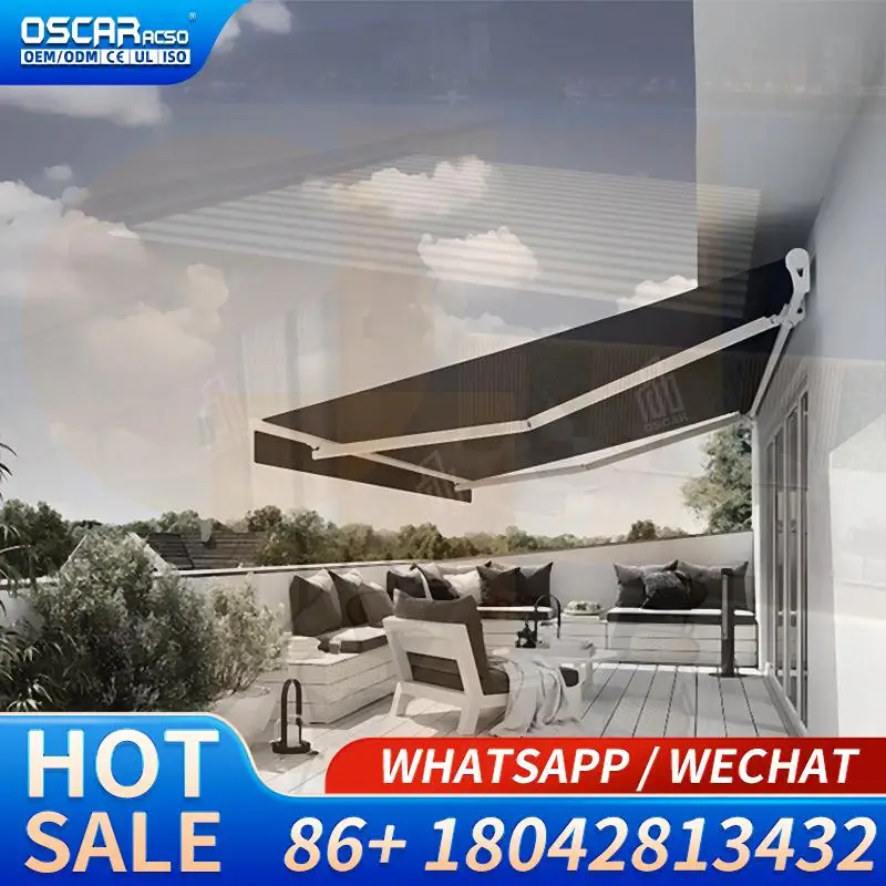 Hot Sale Retractable Outdoor Motorized Patio Canopy High Quality Durable Aluminum Frame Acrylic for Garden Balcony Terrace Retra