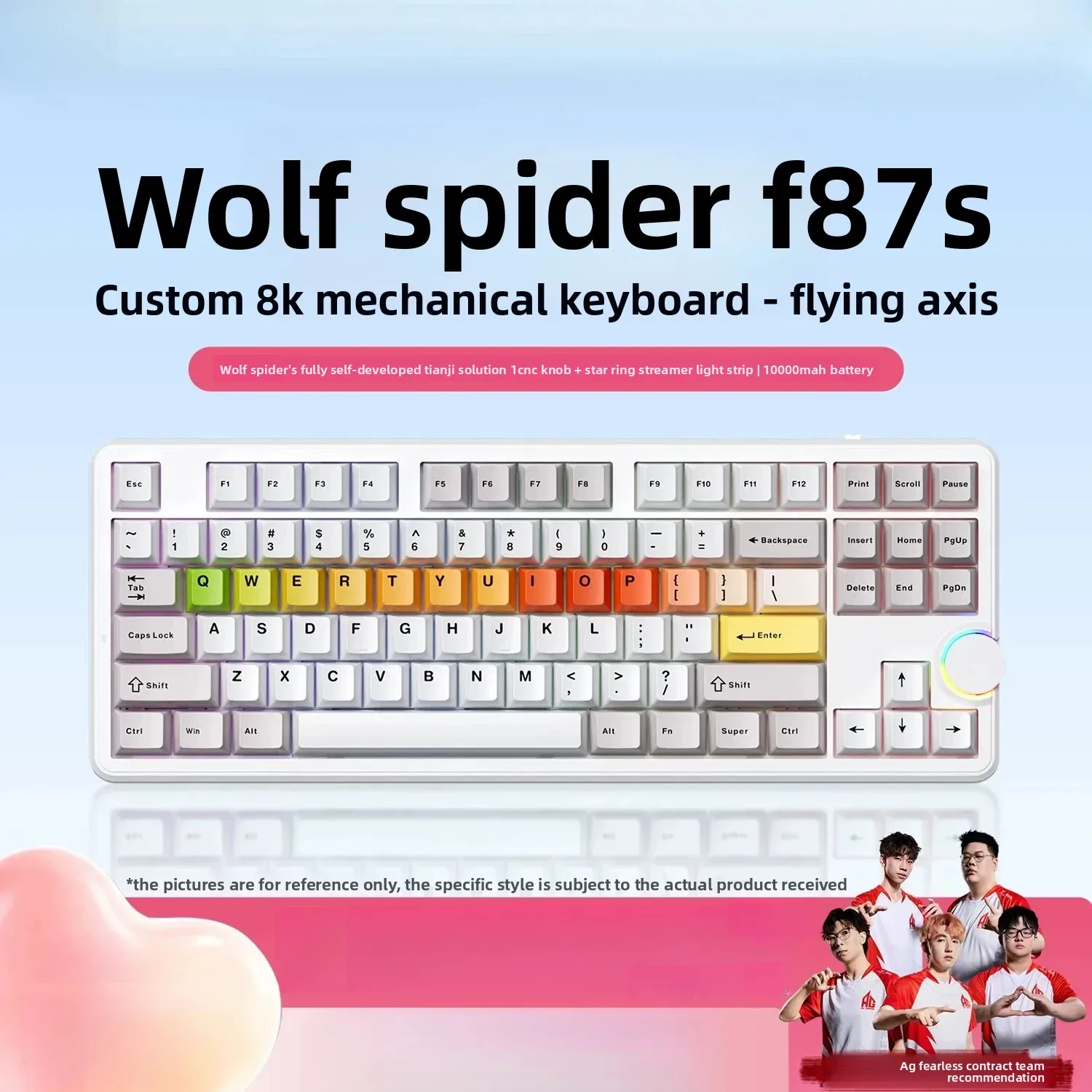 AULA F87S Dual 8K Mechanical Keyboard Gasket CNC Knob Tri-mode Bluetooth Gaming E-sports Keyboard Low Delay Long Battery Life