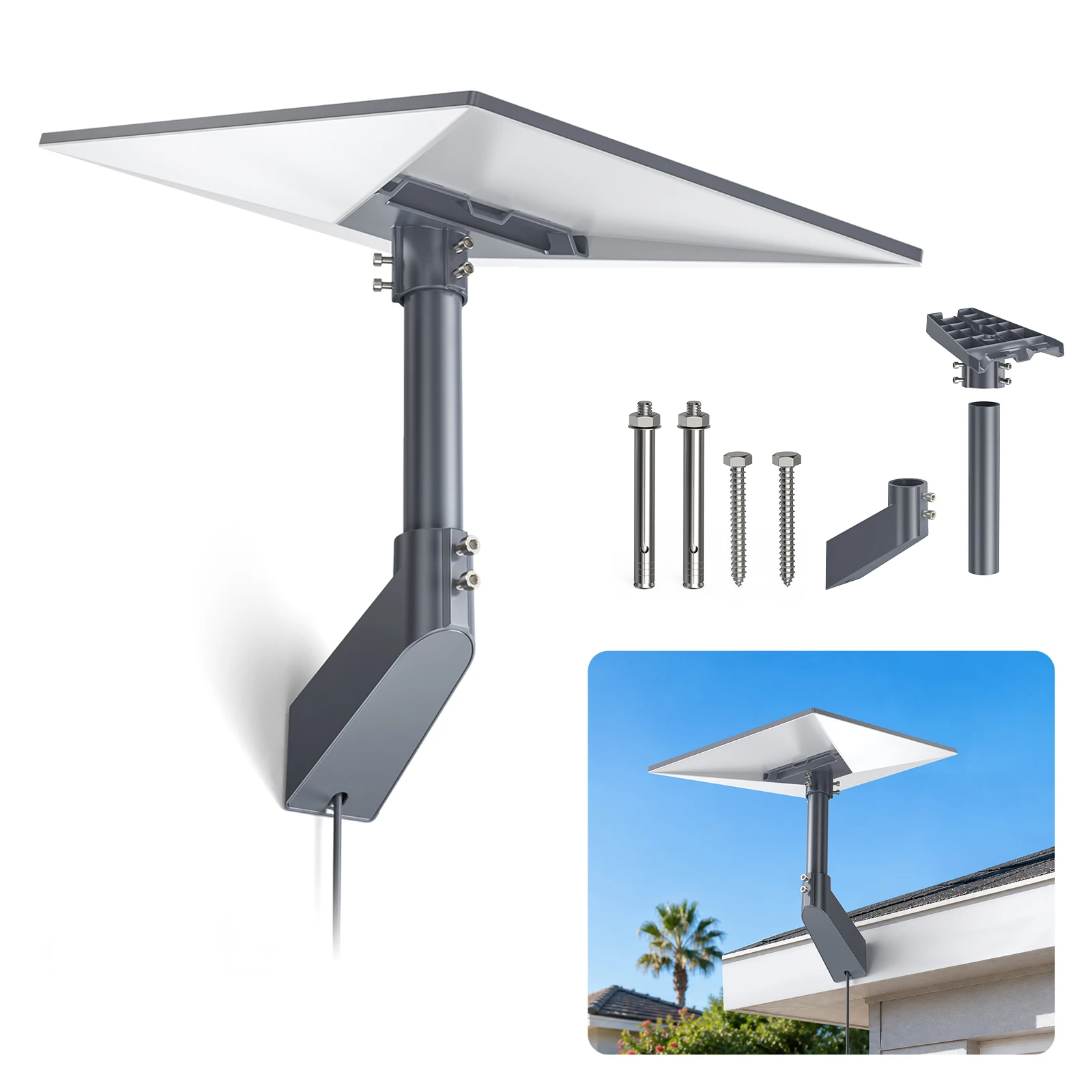 support-mural-edup-sk0180-g3-pour-antenne-satellite-360°-°-kit-de-montage-reglable-en-acier-au-carbone-resistant-aux-intemperies