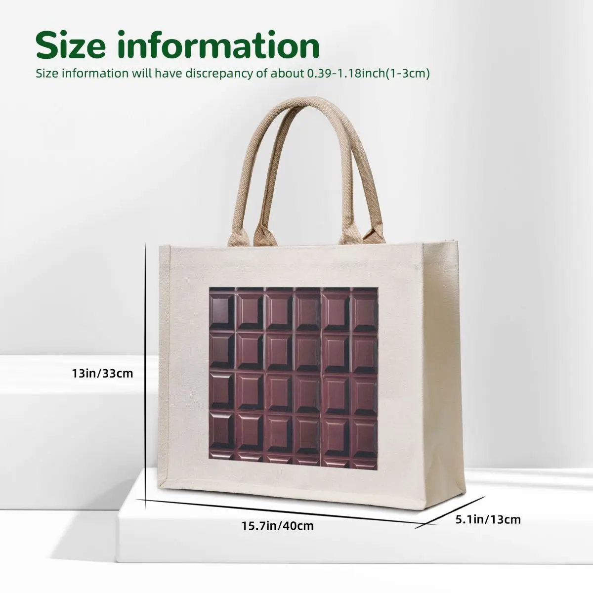 Dark Chocolate Bar Tote Bag custom bags handbag cute pouch bag large tote bag