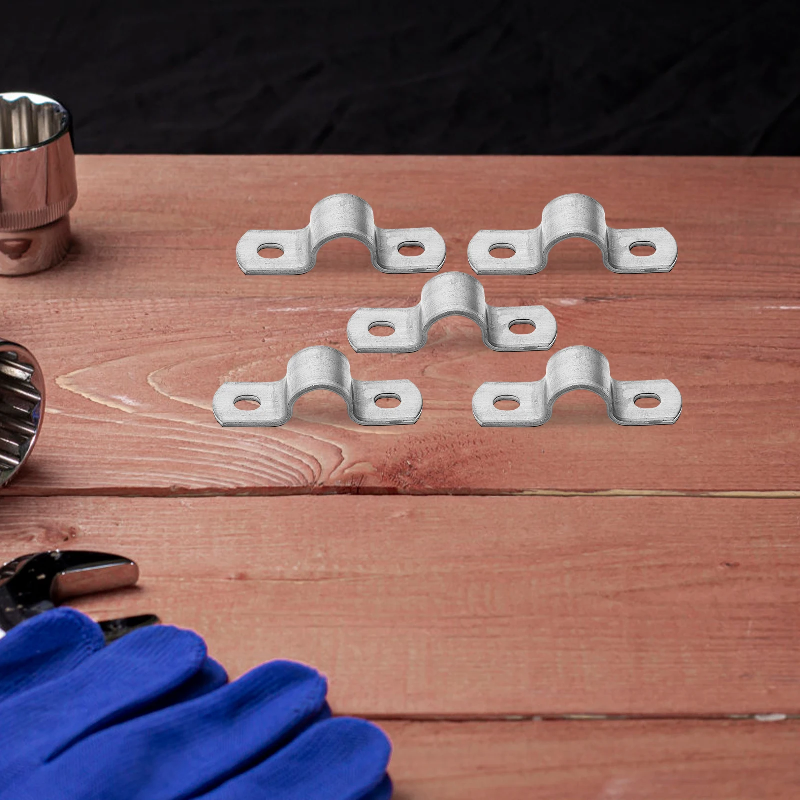 

10 Pcs Wire Clips Metal Pipe Clamps Rigid U Shaped Tube Straps Durable Mounting Brackets Secure Fastening For Water Pipes