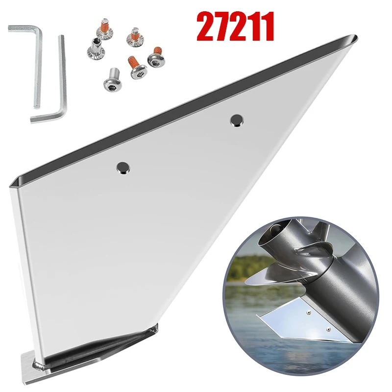 

27211 Stainless Steel Skeg Cover Guard Protector Kit for Mercury 75 90 115 135 150 175 200 225 250 300HP Outboard, 2005-2019