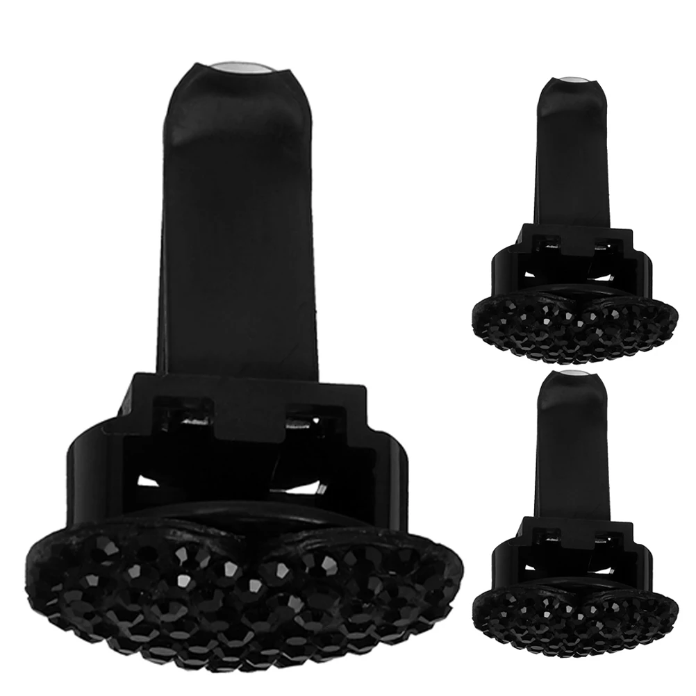 

3pcs Car Vent Clip Air Freshener Heart-Shaped Rhinestone Black Pp Diffuser For Women Bling Car Accessories Interior Decor Aroma