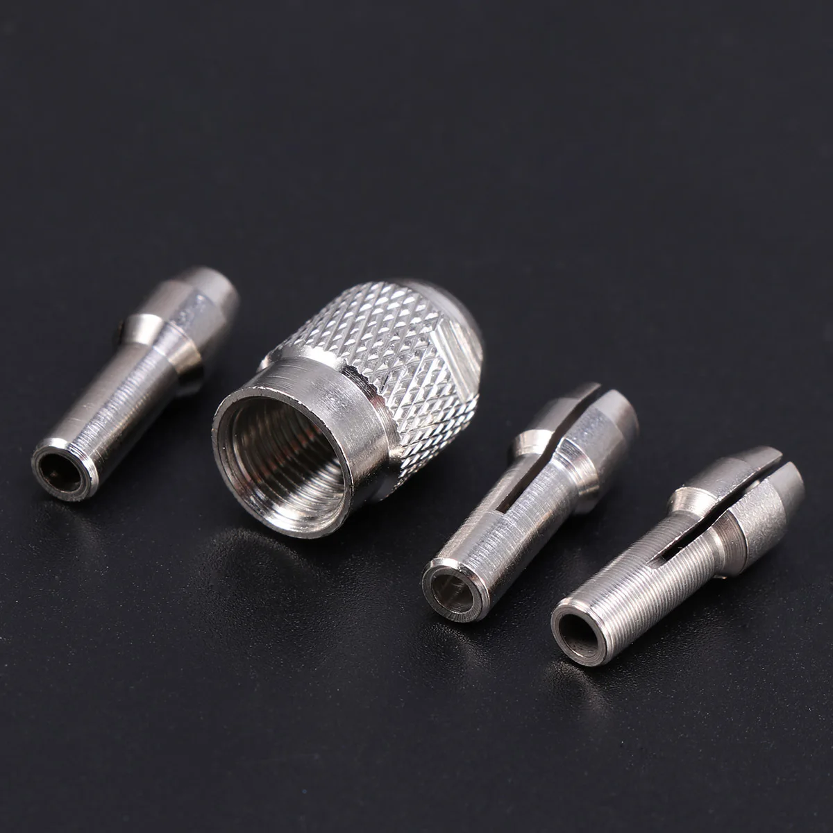 

4Pcs Electric Grinding Drill Collet Nut Adapter Kit Stainless Steel High Strength Hardened Clamping Set for Rotary Tool Chuck