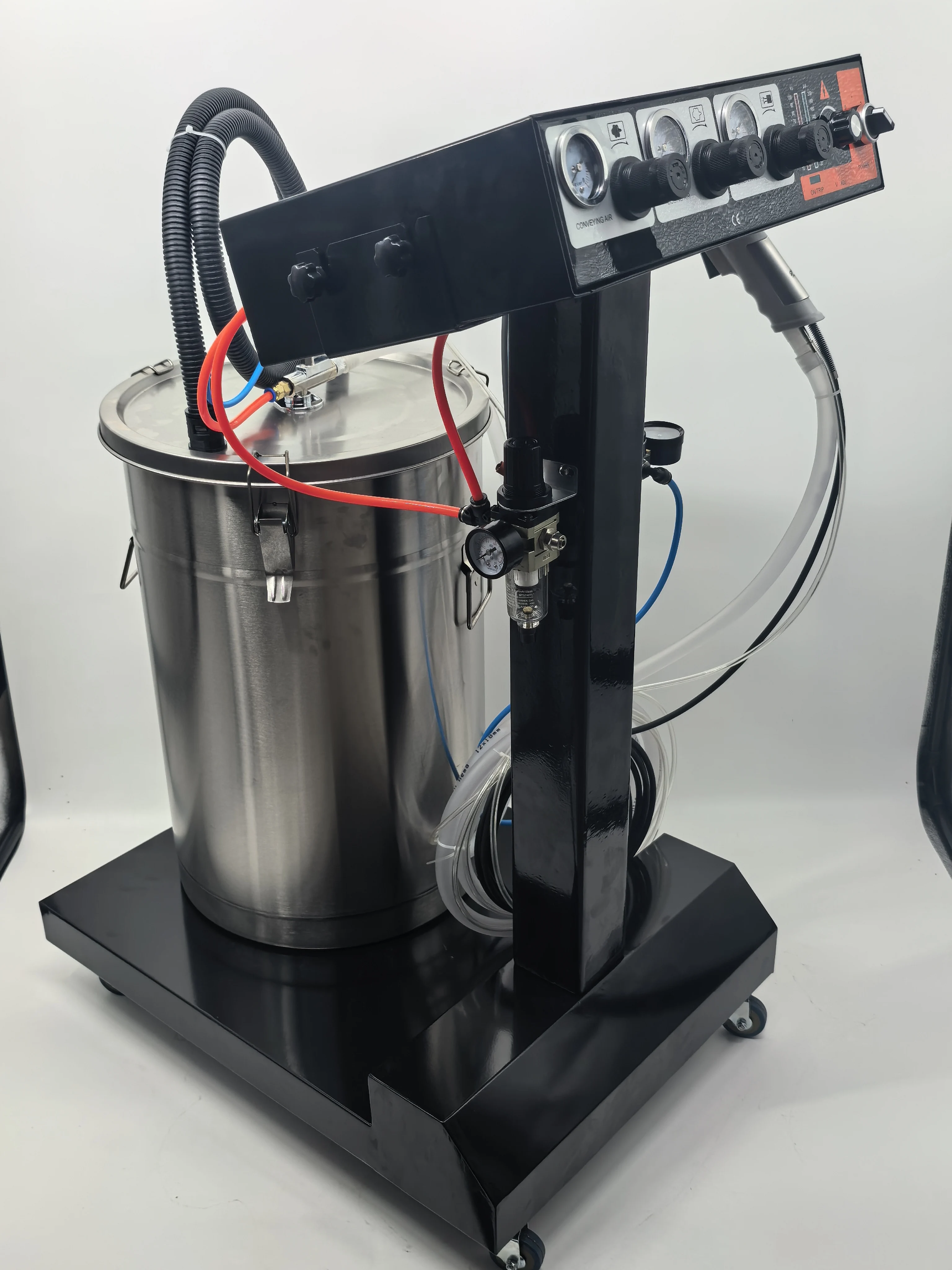 Máquina de pintura de revestimento em pó eletrostático 50W 45L Capacidade Pistola com taxa de fluxo de 450 g/min para metal e madeira